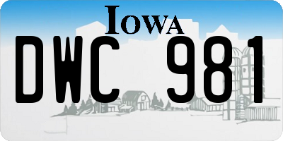 IA license plate DWC981