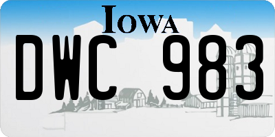 IA license plate DWC983