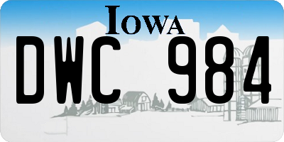 IA license plate DWC984