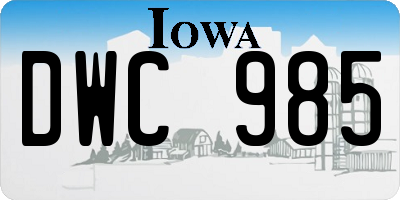 IA license plate DWC985