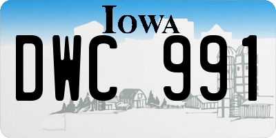 IA license plate DWC991