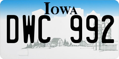 IA license plate DWC992
