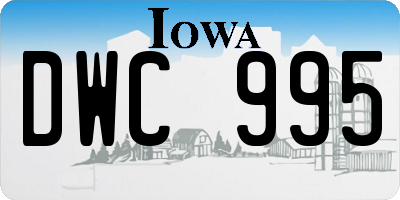 IA license plate DWC995