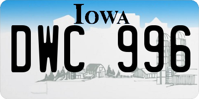 IA license plate DWC996