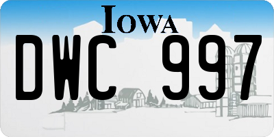 IA license plate DWC997