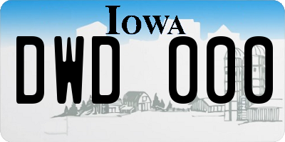 IA license plate DWD000