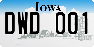 IA license plate DWD001