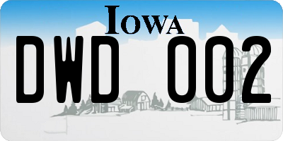 IA license plate DWD002