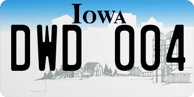 IA license plate DWD004
