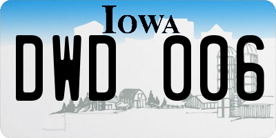 IA license plate DWD006