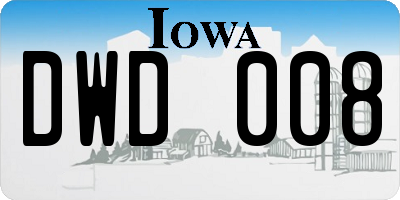 IA license plate DWD008