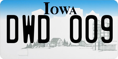 IA license plate DWD009