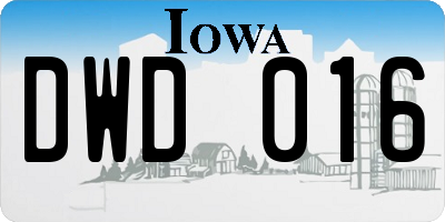 IA license plate DWD016