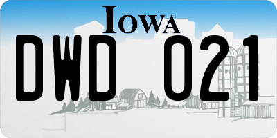 IA license plate DWD021