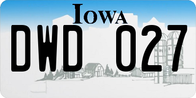 IA license plate DWD027