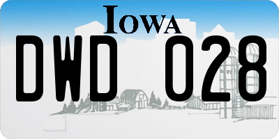 IA license plate DWD028