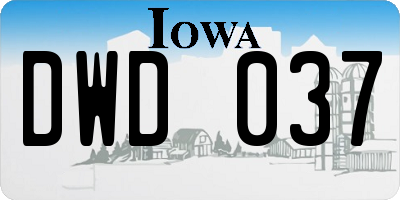 IA license plate DWD037