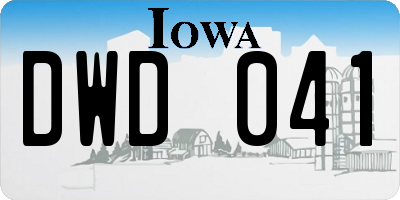 IA license plate DWD041