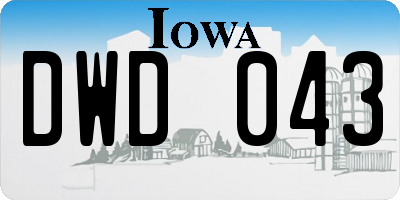 IA license plate DWD043