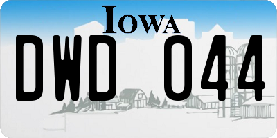 IA license plate DWD044