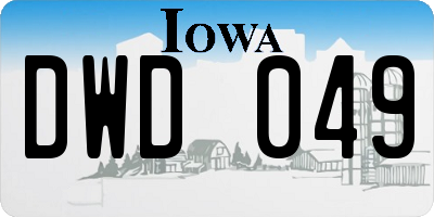 IA license plate DWD049