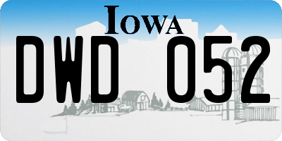 IA license plate DWD052