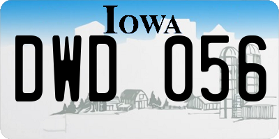 IA license plate DWD056