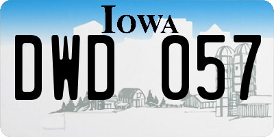 IA license plate DWD057