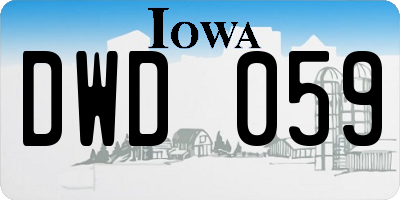 IA license plate DWD059