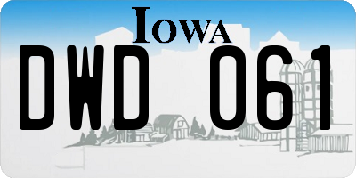 IA license plate DWD061