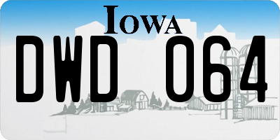 IA license plate DWD064
