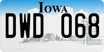 IA license plate DWD068