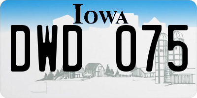 IA license plate DWD075
