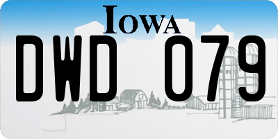 IA license plate DWD079
