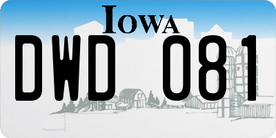 IA license plate DWD081