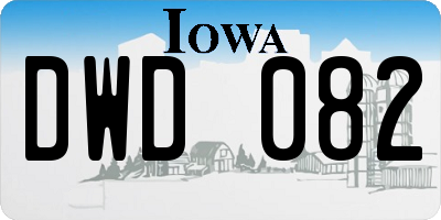 IA license plate DWD082