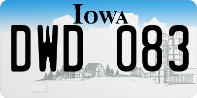 IA license plate DWD083