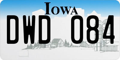 IA license plate DWD084