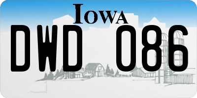 IA license plate DWD086