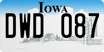 IA license plate DWD087