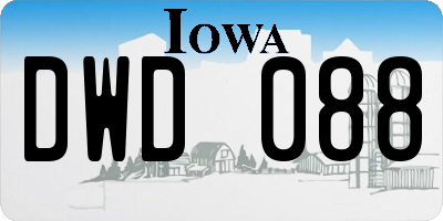 IA license plate DWD088
