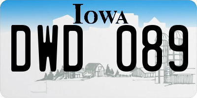 IA license plate DWD089