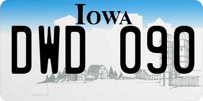 IA license plate DWD090