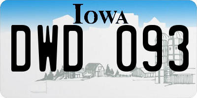 IA license plate DWD093