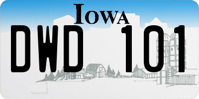 IA license plate DWD101