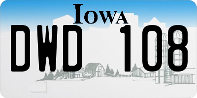 IA license plate DWD108
