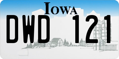 IA license plate DWD121