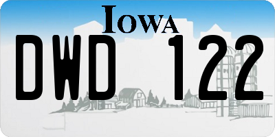IA license plate DWD122