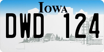 IA license plate DWD124