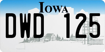 IA license plate DWD125